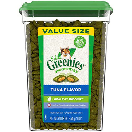 Picture of FELINE GREENIES SMARTBITES HEALTHY INDOOR Natural Treats for Cats, Tuna Flavor, 16 oz. Tub