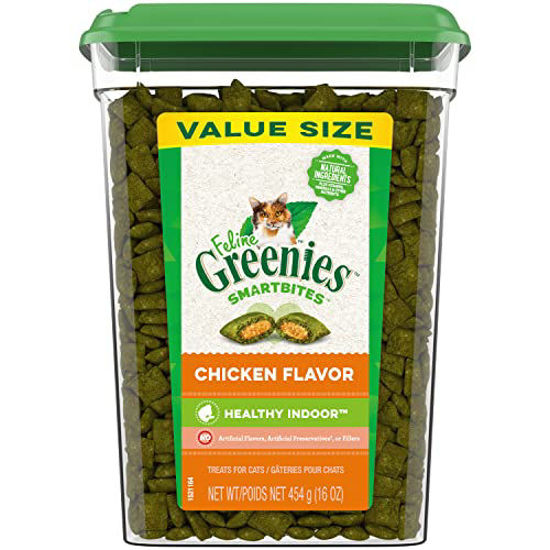 Picture of FELINE GREENIES SMARTBITES HEALTHY INDOOR Natural Treats for Cats, Chicken Flavor, 16 oz. Tub