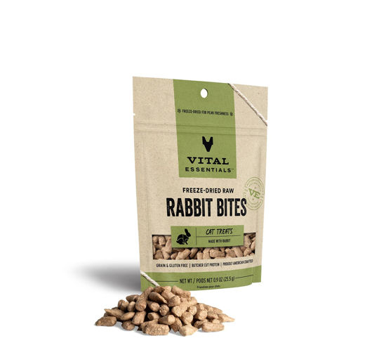 Picture of Vital Essentials Freeze Dried Cat Treats, Single Ingredient Raw Rabbit Treats for Cats 0.9 oz