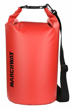 Picture of MARCHWAY Floating Waterproof Dry Bag 5L/10L/20L/30L/40L, Roll Top Sack Keeps Gear Dry for Kayaking, Rafting, Boating, Swimming, Camping, Hiking, Beach, Fishing (Red, 20L)