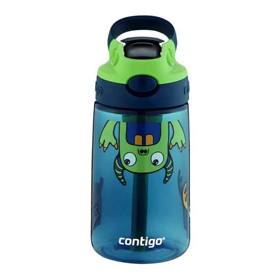 Picture of Contigo Aubrey Kids Cleanable Water Bottle with Silicone Straw and Spill-Proof Lid, Dishwasher Safe, 14oz, Monsters