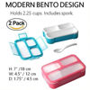 Picture of Snack Container - Small Bento Lunch Box for Kids Girls Boys Toddlers | MINI Leak-proof Boxes, Baby Bentobox for Daycare, Portion Containers, BPA-Free Pink and Blue Set of 2