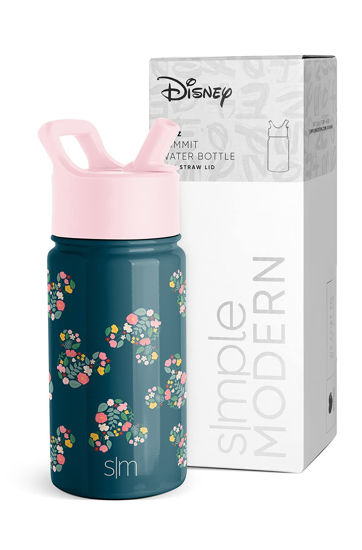 Simple Modern 14oz Disney Summit Kids Water Bottle Thermos Straw Lid Mickey  New