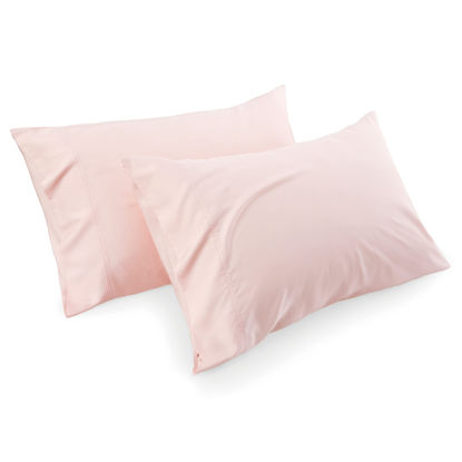 Picture of Bedsure Cooling Pillow Cases Queen - Pink Rayon Derived from Bamboo Pillowcase 2, Silky Soft & Breathable Pillow Covers with Envelope Closure for Kids, Gift for Hot Sleepers in Summer, 20x30 Inches