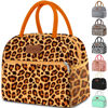 Picture of Lunch Bag Women, Insulated Lunch Box Tote Bag for Women Adult Men, Reusable Small Leakproof Cooler Cute Lunch Box Bags for Work Office Picnic or Travel(Orange Leopard)