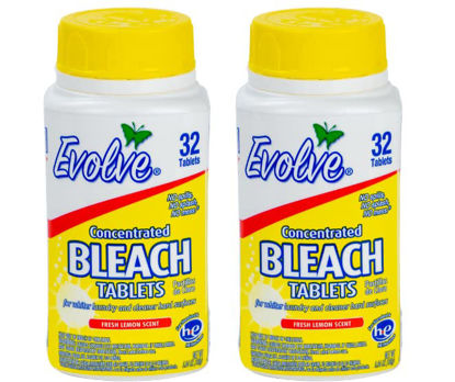 Picture of Evolve Concentrated Bleach Tablets - 32-ct (Pack of 2 Original Scent) (Fresh Lemon)