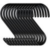 Picture of 4 Inch 12 Pack S Hooks Heavy Duty,Large Vinyl Coated S Hooks for Hanging Plants,Black Rubber Coated S Hooks Non Slip Metal S Hanger for Hanging Closet,Garden, Jeans Plants Jewelry Pot Pan Cups Towels