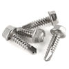 Picture of #14 x 1" Hex Washer Head Self Drilling Screws, Self Tapping Sheet Metal Tek Screws, 410 Stainless Steel, 100 PCS