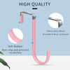 Picture of FYY Over The Door Hooks, 4 Pack Door Hangers Hooks with Rubber Prevent Scratches Heavy Duty Organizer Hooks for Living Room, Bathroom, Bedroom Hanging Clothes, Towels, Hats, Coats, Bags Pink