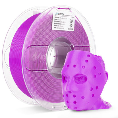 Picture of AMOLEN PLA 3D Printer Filament, High Speed Purple PLA Filament 1.75mm, PLA 3D Printing Filament for Most FDM 3D Printer, 1kg Spool(2.2lbs), Purple