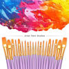 Picture of BOSOBO Paint Brushes Set, 2 Pack 20 Pcs Round Pointed Tip Paintbrushes Nylon Hair Artist Acrylic Paint Brushes for Acrylic Oil Watercolor, Face Nail Art, Miniature Detailing & Rock Painting, Purple