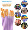 Picture of BOSOBO Paint Brushes Set, 2 Pack 20 Pcs Round Pointed Tip Paintbrushes Nylon Hair Artist Acrylic Paint Brushes for Acrylic Oil Watercolor, Face Nail Art, Miniature Detailing & Rock Painting, Purple