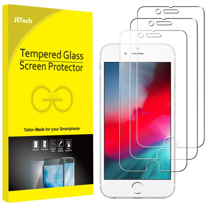 Picture of JETech 3-Pack Screen Protector for iPhone SE 3/2 (2022/2020 Edition), iPhone 8, iPhone 7, iPhone 6s, and iPhone 6, Tempered Glass Film, 4.7-Inch