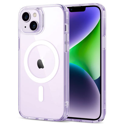 Picture of ESR for iPhone 14 Case/iPhone 13 Case, Compatible with MagSafe, Shockproof Military-Grade Protection, Magnetic Phone Case for iPhone 14/13, Classic Series (HaloLock), Clear Purple