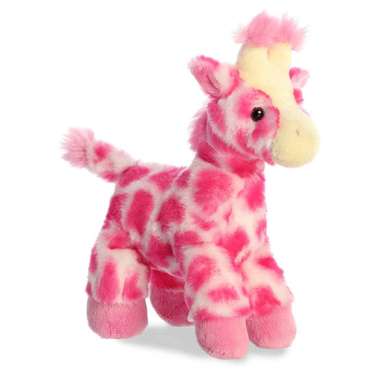 Picture of Aurora® Adorable Mini Flopsie™ Fuschia Giraffe™ Stuffed Animal - Playful Ease - Timeless Companions - Pink 8 Inches