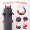 Picture of Mewaii Long Cat Plush Body Pillow, 28” Cute Black Cat Stuffed Animals Kawaii Soft Plushies, Kitten Plush Pillow Doll Toy Gift for Girls Boys