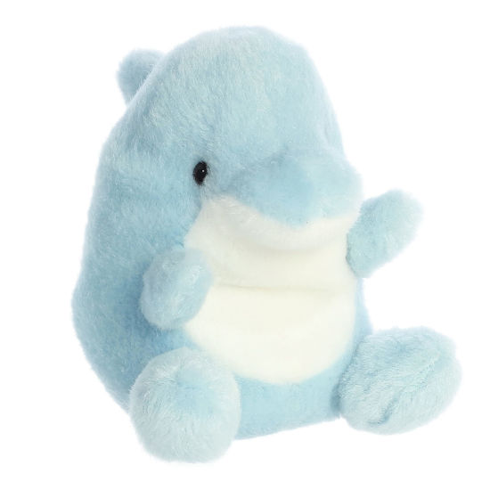 Picture of Aurora® Adorable Palm Pals™ Clicks Dolphin™ Stuffed Animal - Pocket-Sized Fun - On-The-Go Play - Blue 5 Inches