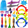 Picture of Woplagyreat Summer Pool Diving Swimming Toys for Kids, Fun Swim Games Sinking Set, Underwater Dive Gifts with Storage Bag Include Torpedo Gems Shark Rings Sea Animals for Boys Girls Toddlers 20 Packs