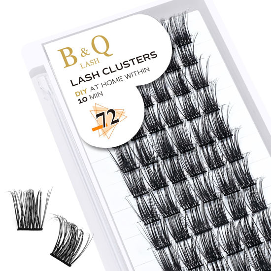 Picture of Lash Clusters D Curl 16mm DIY Lash Extensions 72 Clusters Lashes C D Curl B&Q LASH Wispy Volume Lashes Eyelash Clusters Extensions Individual Lashes Cluster DIY at Home (B35,D-16mm)