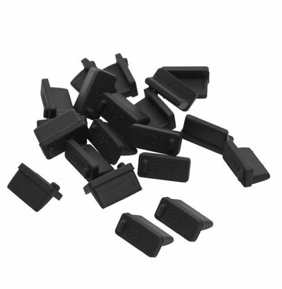 Silicone VGA Port Anti-Dust Stopper Cap Cover for DB9, RS232, Black 10pcs