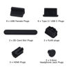 Picture of 20 Pcs USB Port Cover, 6 Types Silicone Laptop Ports Cover Dust Plugs Caps for Type C/USB C, USB Female Plug, HDMI, RJ45, SD Card, Headphone Ports, USB Type-C Dust Stopper