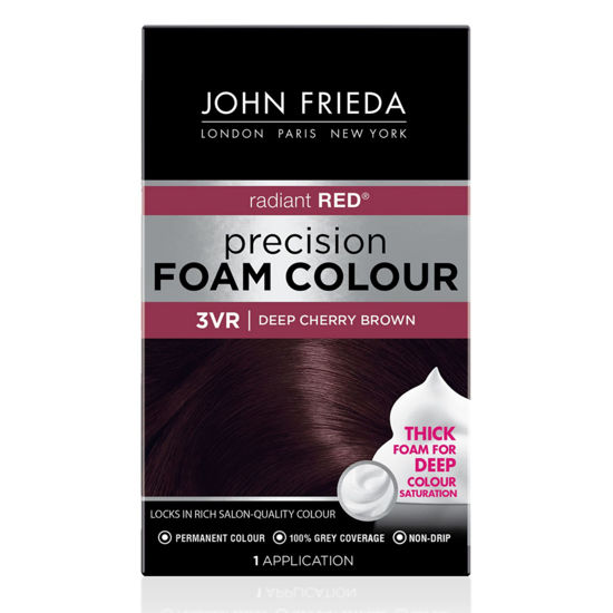 Picture of John Frieda Precision Foam Colour, Deep Cherry Brown 3VR, Full-coverage Hair Color Kit, with Thick Foam for Deep Color Saturation