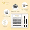 Picture of DIY Eyelash Extensions Kit, QUEWEL Lash Clusters 144 Pcs, Cluster Lashes Golden Lashes Tweezers, Eyelashes Clusters Bond and Seal Waterproof, Clusters Lash Glue Remover for DIY Lash Extensions (QU-RR-DH-02)