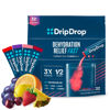 Picture of DripDrop Hydration - Electrolyte Powder Packets - Grape, Fruit Punch, Strawberry Lemonade, Cherry - 32 Count