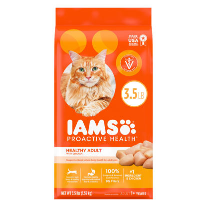 Picture of IAMS PROACTIVE HEALTH Adult Healthy Dry Cat Food with Chicken Cat Kibble, 3.5 lb. Bag