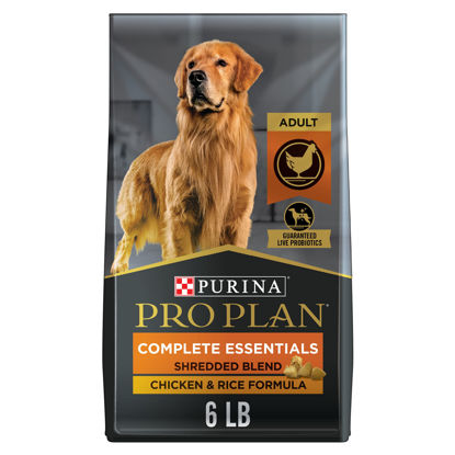 Picture of Purina Pro Plan High Protein Dog Food With Probiotics for Dogs, Shredded Blend Chicken & Rice Formula - 6 lb. Bag