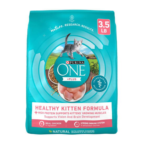 Picture of Purina ONE High Protein, Natural Dry Kitten Food, +Plus Healthy Kitten Formula - 3.5 lb. Bag