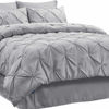 Picture of Bedsure Twin Comforter Set with Sheets - 5 Pieces Twin Bedding Sets, Pinch Pleat Grey Twin Bed in a Bag with Comforter, Sheets, Pillowcase & Sham, Kids Bedding Set