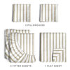 Picture of Striped Bed Sheets - Pin Striped Sheets - Beige Sheets - Tan Striped Sheets - Split King Striped Sheets - Hotel Luxury Bed Sheets - Deep Pockets - Breathable & Cooling Sheets - Breathable & Cooling