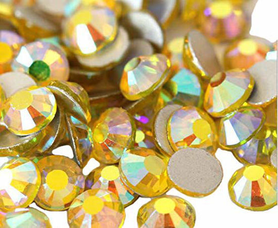 Picture of Jollin Glue Fix Crystal AB Flatback Rhinestones (ss20 576pcs, Lemon AB)