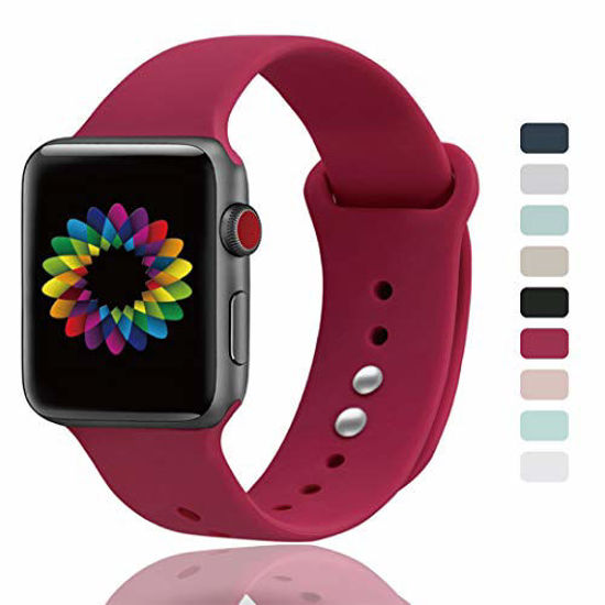 Picture of UPOLS Compatible for Apple Watch Band 38mm/40mm 42mm/44mm S/M M/L, Soft Silicone Sport Band for Women&Men, Strap Compatible for iWatch Series 4 Series 3 Series 2 Series 1