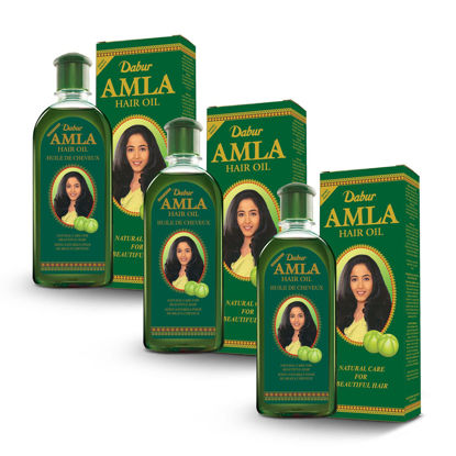 Picture of Dabur Amla Hair Oil - Amla Oil, Amla Hair Oil, Amla Oil for Healthy Hair and Moisturized Scalp, Indian Hair Oil for Men and Women, Bio Oil for Hair, Natural Care for Beautiful Hair (500ml, Pack of 3)