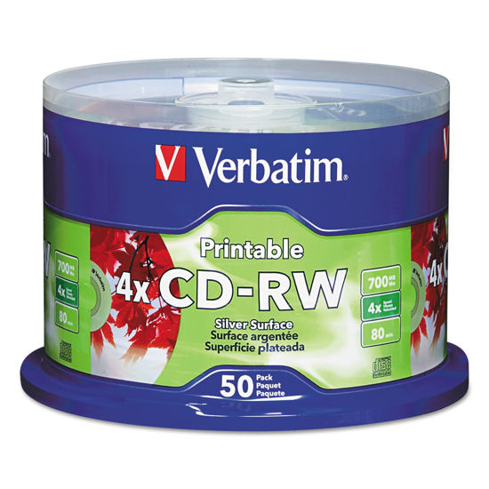 Picture of VER95159 - Verbatim DataLifePlus 95159 CD Rewritable Media - CD-RW - 4X - 700 MB - 50 Pack Spindle