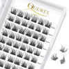 Picture of QUEWEL Lash Clusters 72 Pcs Cluster Lashes Wide Stem Eyelash Clusters C/D Curl 8-16mm DIY Eyelash Extensions Natural Style for Self Easy To Use at Home (Natural-C-10)