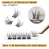 Picture of QUEWEL Lash Clusters 72 Pcs Cluster Lashes Wide Stem Eyelash Clusters C/D Curl 8-16mm DIY Eyelash Extensions Natural Style for Self Easy To Use at Home (Natural-C-10)