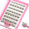 Picture of Lash Clusters, 72 Pcs Colored Individual Cluster Lashes DIY Lash Extension 8-16 mix Eyelash Clusters Volume Wispy Lashes Super Thin Band Reusable Soft & Comfortable(Brown,Nartual-D-8-16mix)