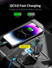 Picture of Nulaxy Bluetooth FM Transmitter for Car, 7 Color LED Backlit Bluetooth Car Adapter with QC3.0 Charging, USB Flash Drive, microSD Card, Handsfree Car Kit (B- Black)