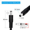 Picture of DC Power Pigtails Cable,3FT DC 5.5MM x 2.1MM Male Plug to Bare Wire Open End Power Wire Supply Repair Cable,16 AWG Barrel Connector Pigtail for CCTV Security Camera,DVR,LED Strip Light Etc-2 Pcs(M)