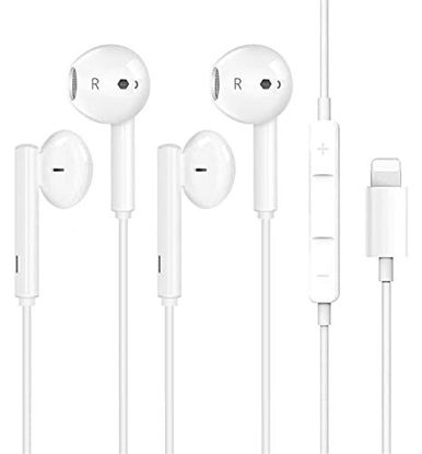 Picture of 2 Pack Earbuds Wired Headphones Noise Isolating Earphones Built-in Microphone and Volume Control and Noise Cancellation Compatible with iPhone/iPad/iPod