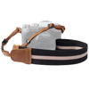 Picture of Black Striped Camera Strap - Double Layer top-grain Cowhide Ends,1.5"Wide Pure Cotton Woven Camera Strap,Adjustable Universal Neck & Shoulder Strap for All DSLR Cameras,Great Gift for Photographers