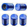 Picture of Tire Valve Stem Cap Cover - (5 Pack) Tire Air Cap Metal with Plastic Liner Corrosion Resistant Leak-Proof American Flag for Car Truck Motorcycle Bike Blue