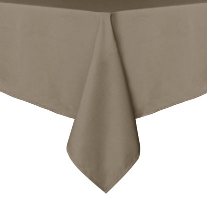 Picture of sancua Rectangle Tablecloth - 54 x 108 Inch - Stain and Wrinkle Resistant Washable Polyester Table Cloth, Decorative Fabric Table Cover for Dining Table, Buffet Parties and Camping, Taupe