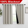 Picture of NICETOWN 100% Blackout Curtains 54 inches Long, Double-Deck Completely Blackout Window Treatment Thermal Insulated Lined Drapes for Small Window (Natural, 1 Pair, 46 inches Width Each Panel)