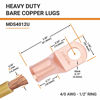 Picture of SELTERM 2pcs 4/0 AWG 1/2" Stud Copper Wire Lugs, Battery Lugs, Ring Terminals, Battery Cable Ends, 0000 Gauge Ring Terminal Connectors, UL Heavy Duty Bare Copper Eyelets Battery Terminal Connectors