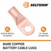 Picture of SELTERM 2pcs 4/0 AWG 1/2" Stud Copper Wire Lugs, Battery Lugs, Ring Terminals, Battery Cable Ends, 0000 Gauge Ring Terminal Connectors, UL Heavy Duty Bare Copper Eyelets Battery Terminal Connectors