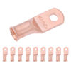 Picture of SELTERM 10pcs 4 AWG - #10 Stud - Battery Lugs, Heavy Duty Wire Lugs, Ring Terminals, Battery Cable Ends,4 Guage Terminals, UL Bare Copper Eyelets Electrical Battery Terminal Connectors